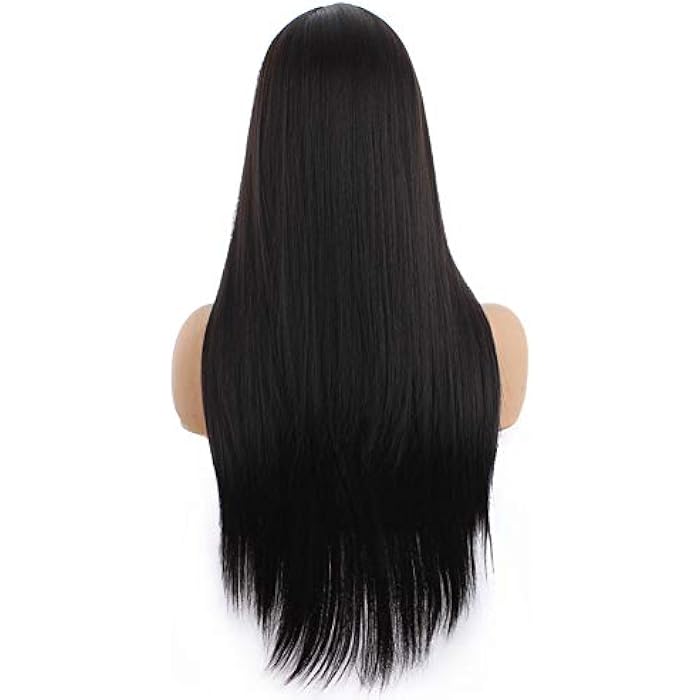 DILLARDS Relas Dark Brown Wig With Bangs #4 For Women Long Straight Heat-Resistant Synthetic Hair Wig Costume Party Daily Wear 24Inch - Image 4